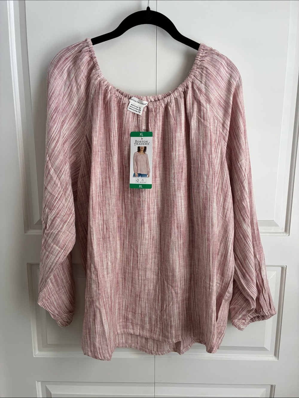 Boston Traders Linen Blend Boho Peasant Blouse- XL